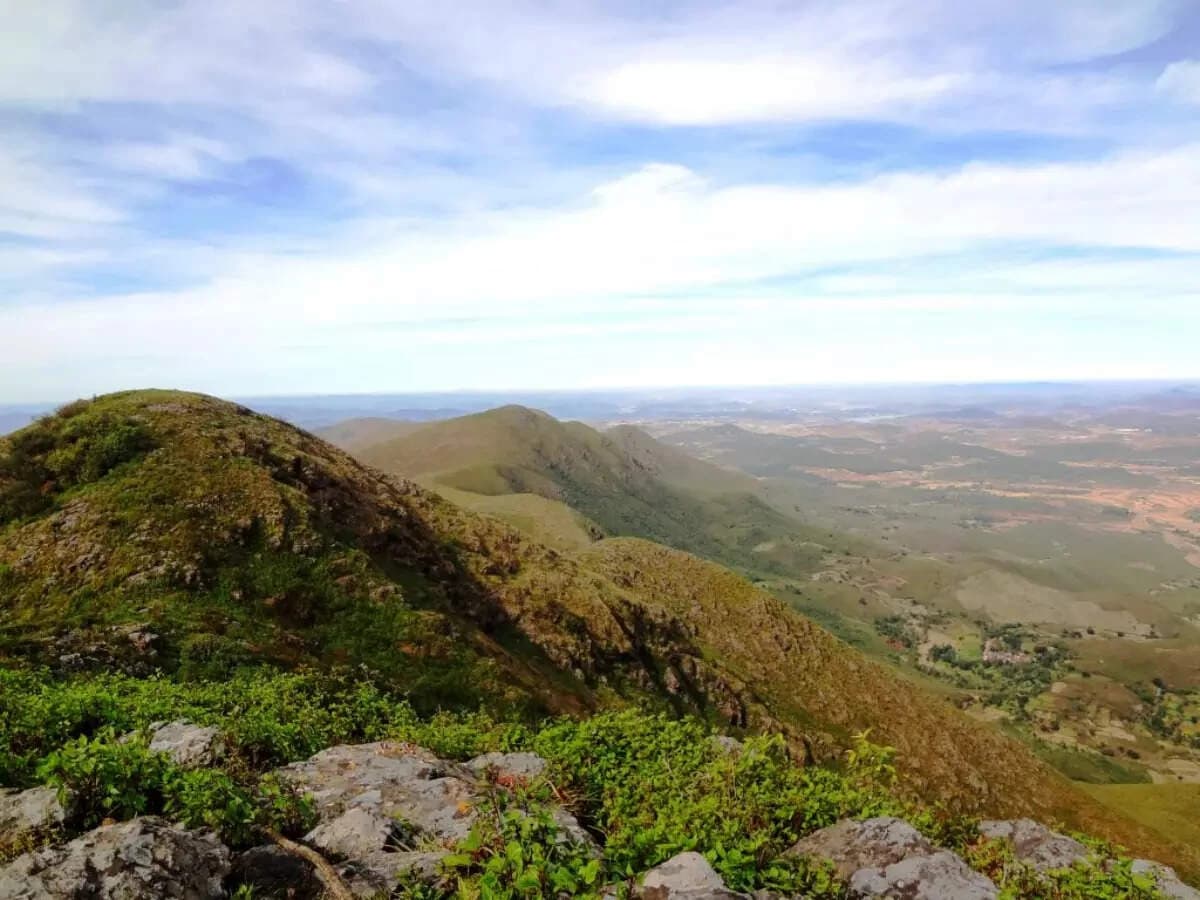Putsil Table Top Mountain and open valley scenery in Koraput, Odisha