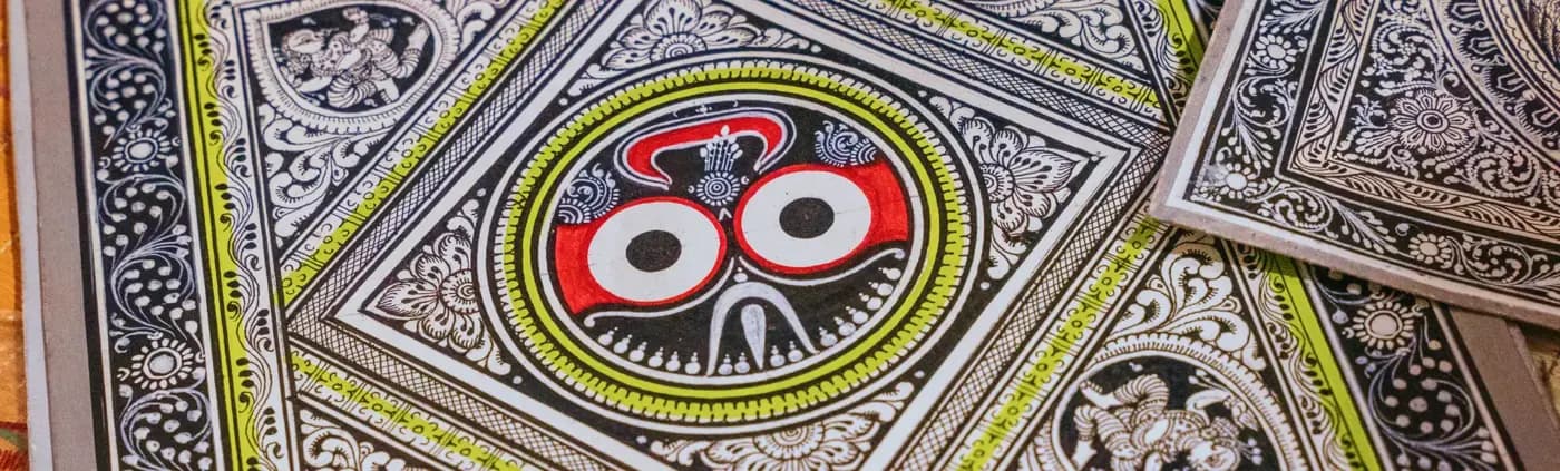 Raghurajpur Pattachitra painting close-up