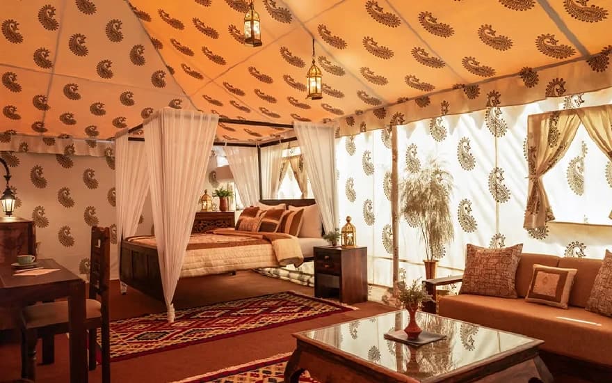 Darbari accommodation interior at Rann Utsav