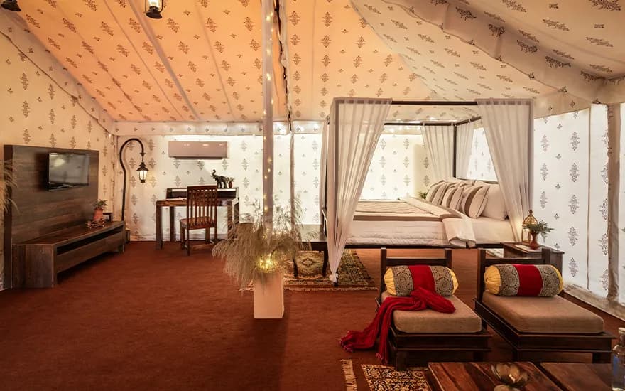 Rajwadi accommodation interior at Rann Utsav